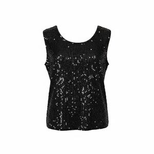 🔻Vintage Victoria Holley Black Sequin Silk Top – Size L